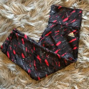 Adidas Paint Splatter Athletic Capris Size Small